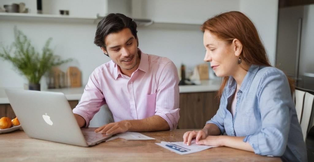 couple studying their finances